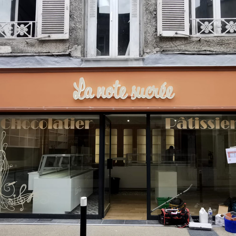 Plexi Diffusant en Bloc Led pour la Boulangerie La note sucrée (71)