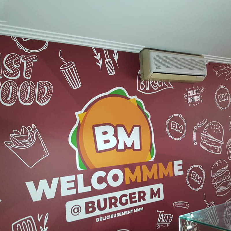 Papier peint à encoller pour BM Burger à Mâcon- 71